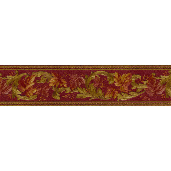 Astoria Grand Prepasted Wallpaper Border Abstract Burgundy, Brown